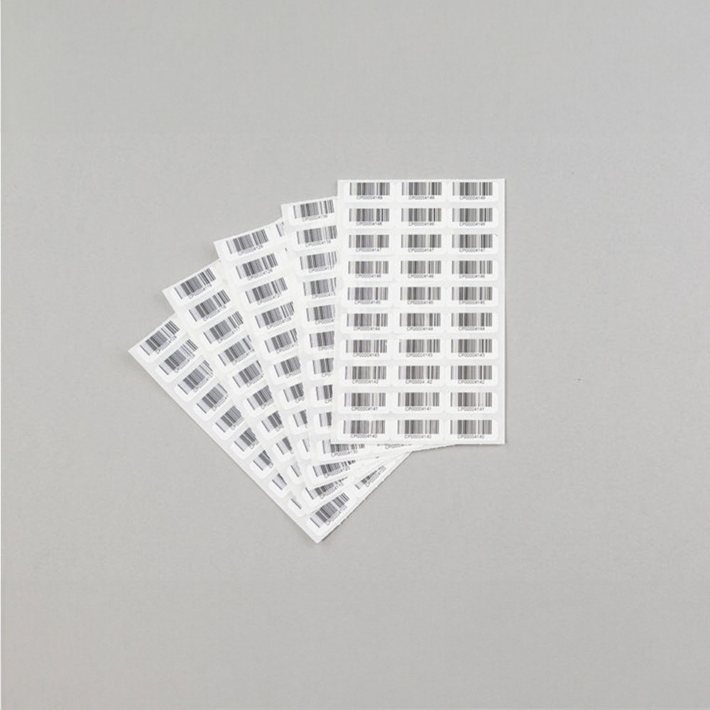 Picture of 50 x 3 triplicate Pre-Printed Barcoded Labels 25x10mm